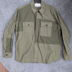 Khaki Frame paneled shirt